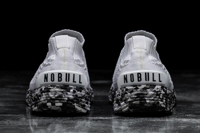 Men's Nobull Wild Granite Knit Running Shoes White | SG I1966L